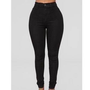 Black skinny high rise jeans